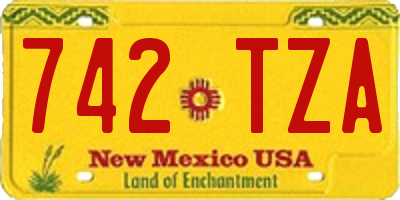NM license plate 742TZA