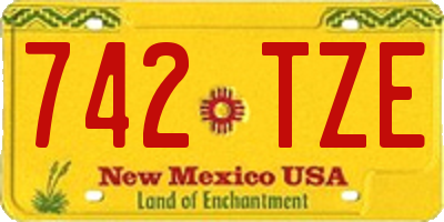 NM license plate 742TZE