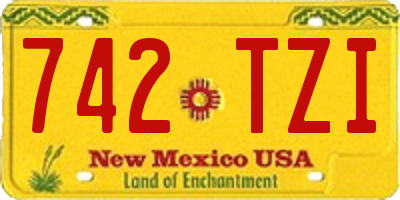 NM license plate 742TZI