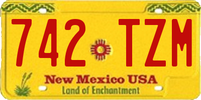 NM license plate 742TZM