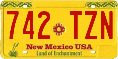 NM license plate 742TZN