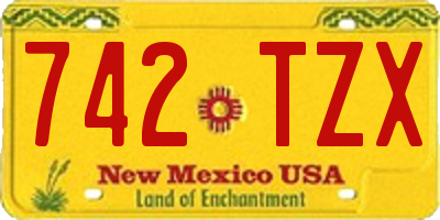 NM license plate 742TZX