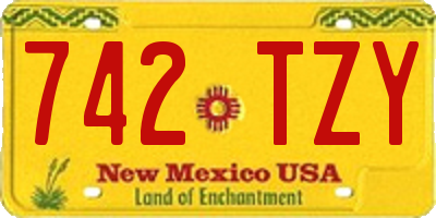 NM license plate 742TZY