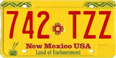 NM license plate 742TZZ