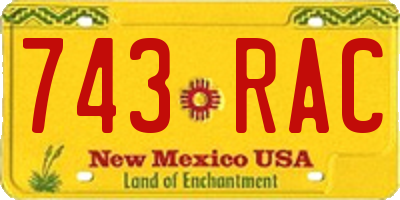 NM license plate 743RAC