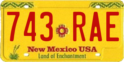 NM license plate 743RAE