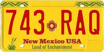 NM license plate 743RAQ