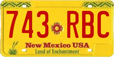 NM license plate 743RBC