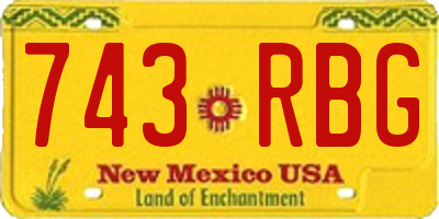 NM license plate 743RBG