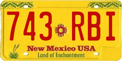 NM license plate 743RBI