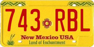 NM license plate 743RBL