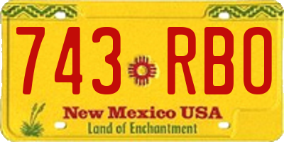 NM license plate 743RBO