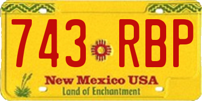 NM license plate 743RBP
