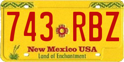 NM license plate 743RBZ