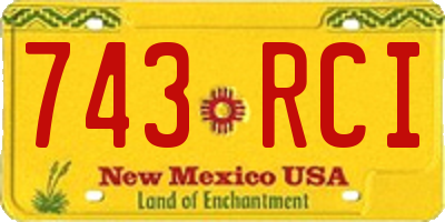 NM license plate 743RCI