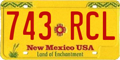 NM license plate 743RCL