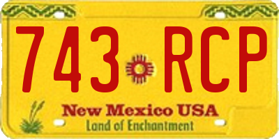 NM license plate 743RCP