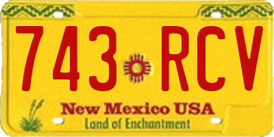 NM license plate 743RCV