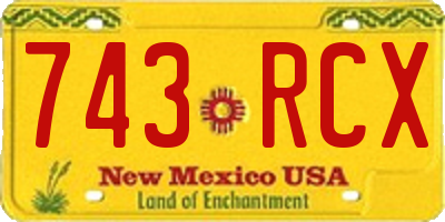 NM license plate 743RCX