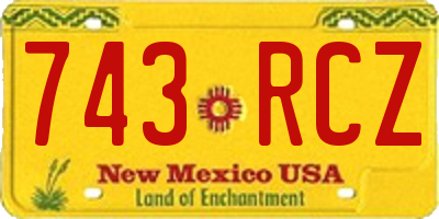 NM license plate 743RCZ