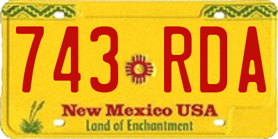 NM license plate 743RDA