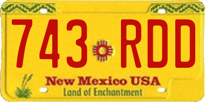 NM license plate 743RDD
