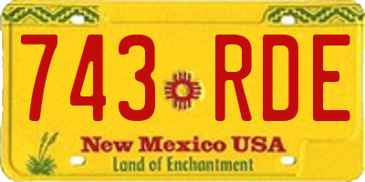 NM license plate 743RDE