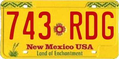 NM license plate 743RDG