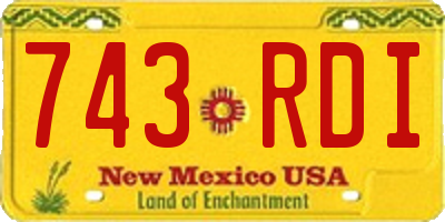 NM license plate 743RDI