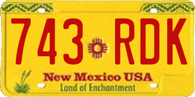 NM license plate 743RDK