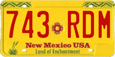 NM license plate 743RDM