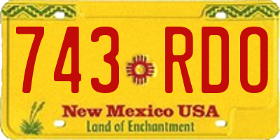 NM license plate 743RDO