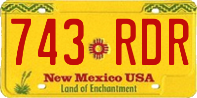 NM license plate 743RDR