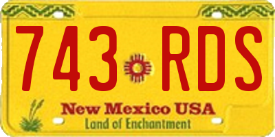 NM license plate 743RDS