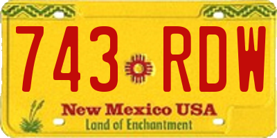 NM license plate 743RDW