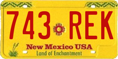NM license plate 743REK