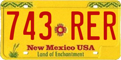 NM license plate 743RER