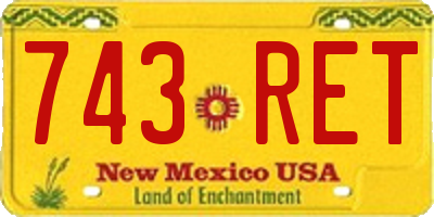 NM license plate 743RET