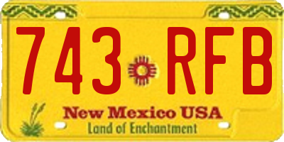 NM license plate 743RFB