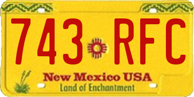 NM license plate 743RFC