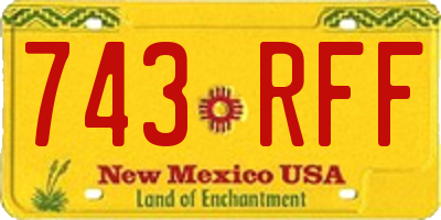 NM license plate 743RFF