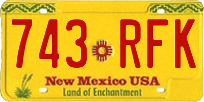 NM license plate 743RFK