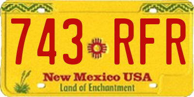 NM license plate 743RFR