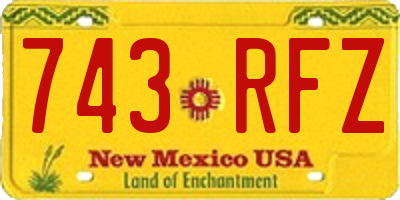 NM license plate 743RFZ