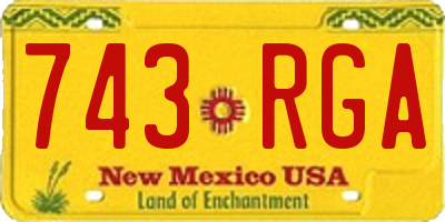 NM license plate 743RGA