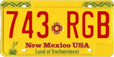 NM license plate 743RGB