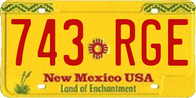 NM license plate 743RGE