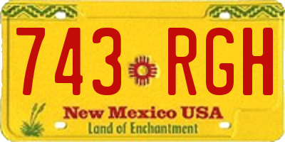 NM license plate 743RGH