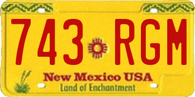 NM license plate 743RGM