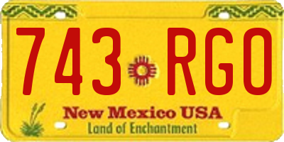 NM license plate 743RGO